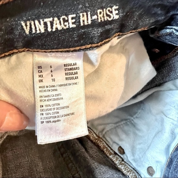WOMEN’S American Eagle Vintage Hi-Rise Button Fly Jeans Size 6 - Picture 5 of 8